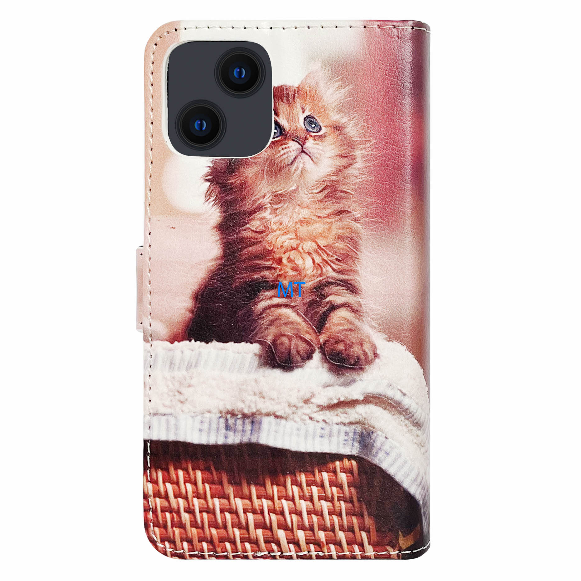 GREEN ON 3D Print Wallet Case Basket Cat Xiaomi Redmi 10C, foto 5 van 5