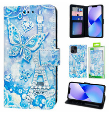 GREEN ON 3D Print Wallet Blue Butterfly Xiaomi Redmi 10 5G