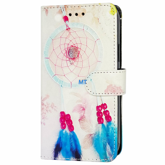GREEN ON 3D Print Wallet Case Blue Pink Feather Xiaomi 11i, foto 3 van 6