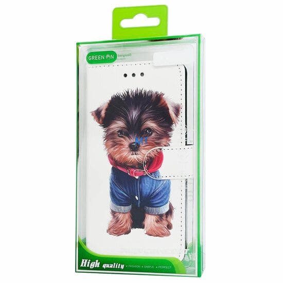GREEN ON 3D Print Wallet Case Yorkshire Puppy Realme V23