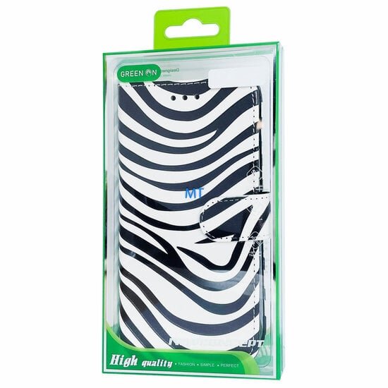 GREEN ON 3D Print Wallet Case Black Zebra Skin Realme Narzo 50i