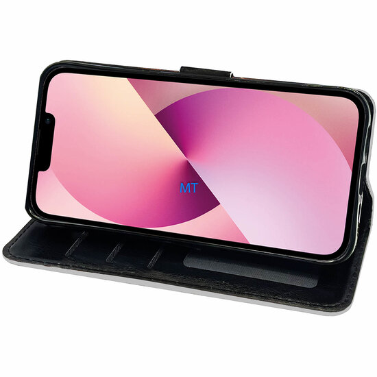 GREEN ON 3D Print Wallet Case Purple FLower Realme C30