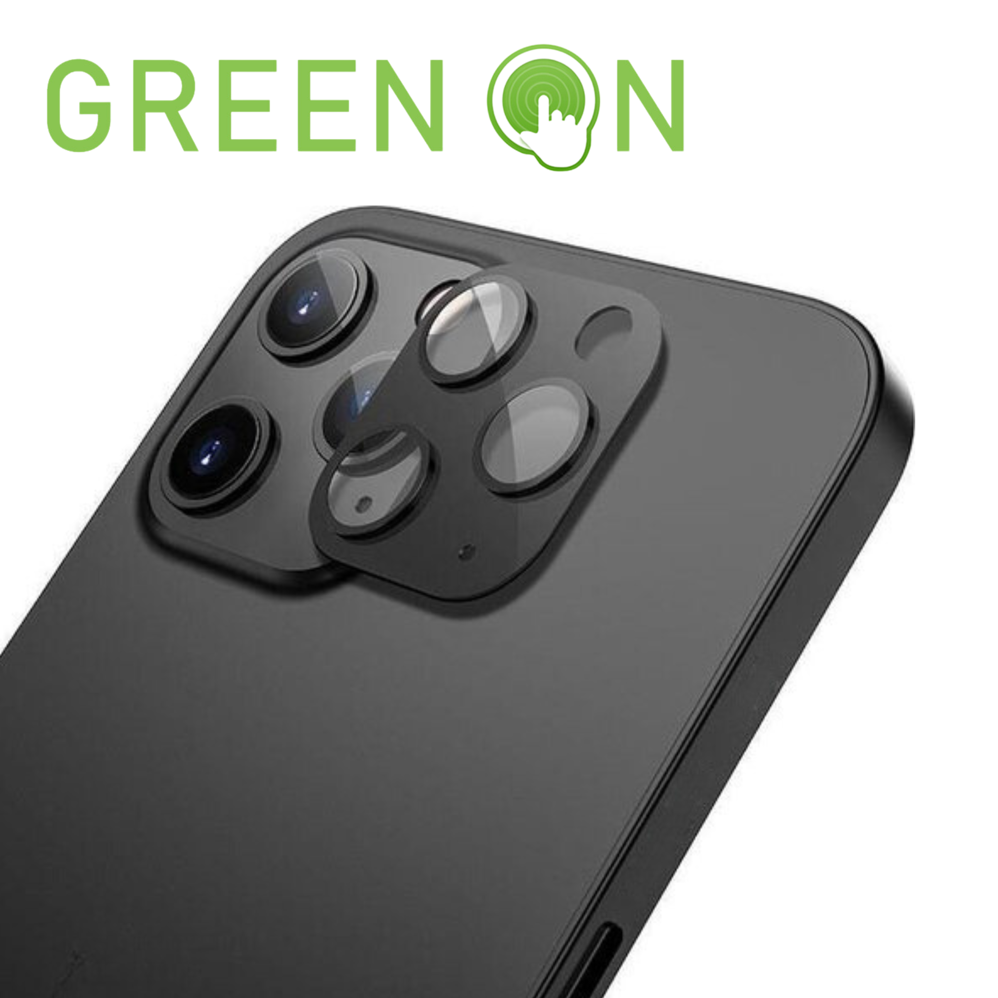GREEN ON Camera Lens Shield 9H Protection For IPhone 11 Pro Black