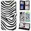 GREEN ON 3D Print Wallet Case Black Zebra Skin Moto G100