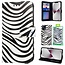 GREEN ON 3D Print Wallet Case Black Zebra Skin Moto G60s