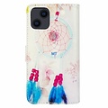 GREEN ON 3D Print Wallet Case Blue Pink Feather Moto E7 Plus