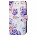 GREEN ON 3D Print Wallet Case Purple FLower Sony Xperia 5 III