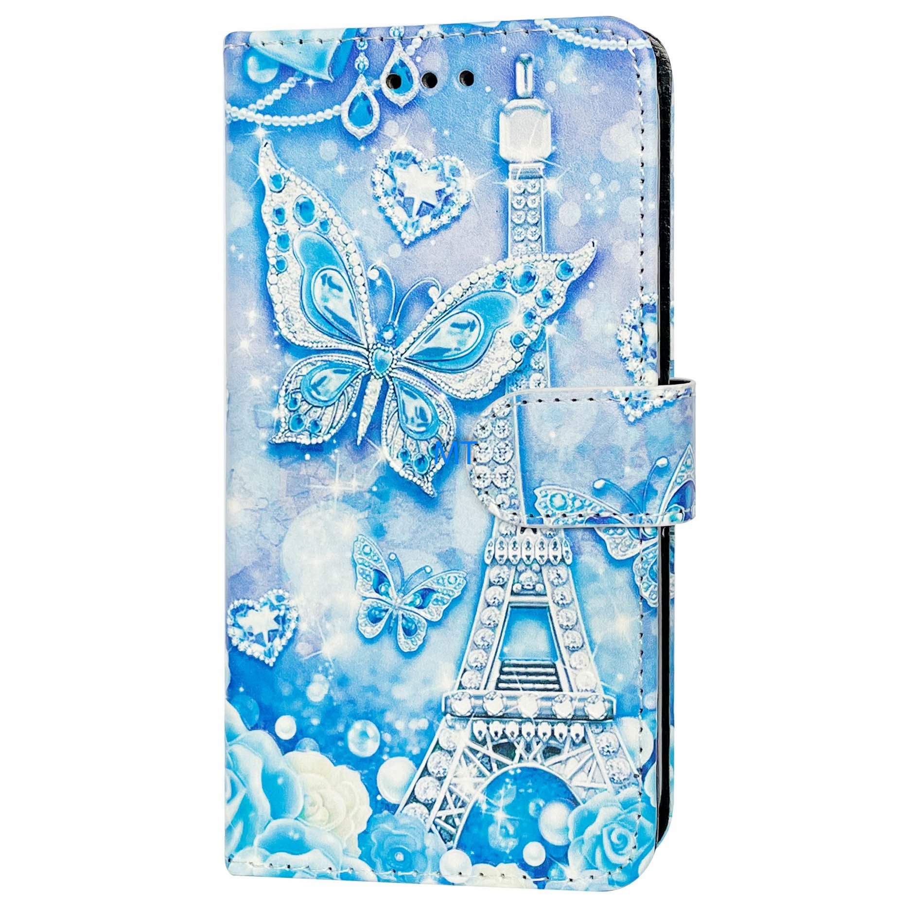 GREEN ON 3D Print Wallet Case Paris Butterfly For Sony Xperia 1 IV, foto 3 van 6