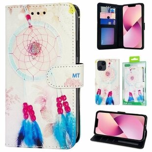 GREEN ON 3D Print Wallet Case Blue Pink Feather Nokia G11 / G21