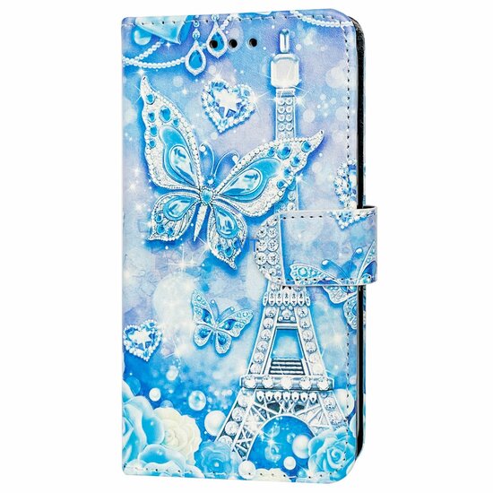 GREEN ON 3D Print Wallet Case Paris Butterfly For Nokia G10