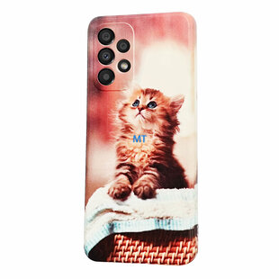 GREEN ON TPU Print Basket Cat For IPhone 15