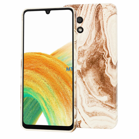 GREEN ON TPU Print Brown Marble For IPhone 15 Pro