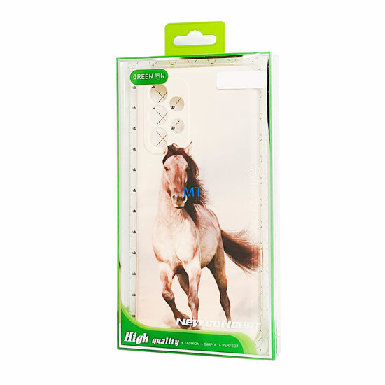 GREEN ON TPU Print Brown Horse For IPhone 15