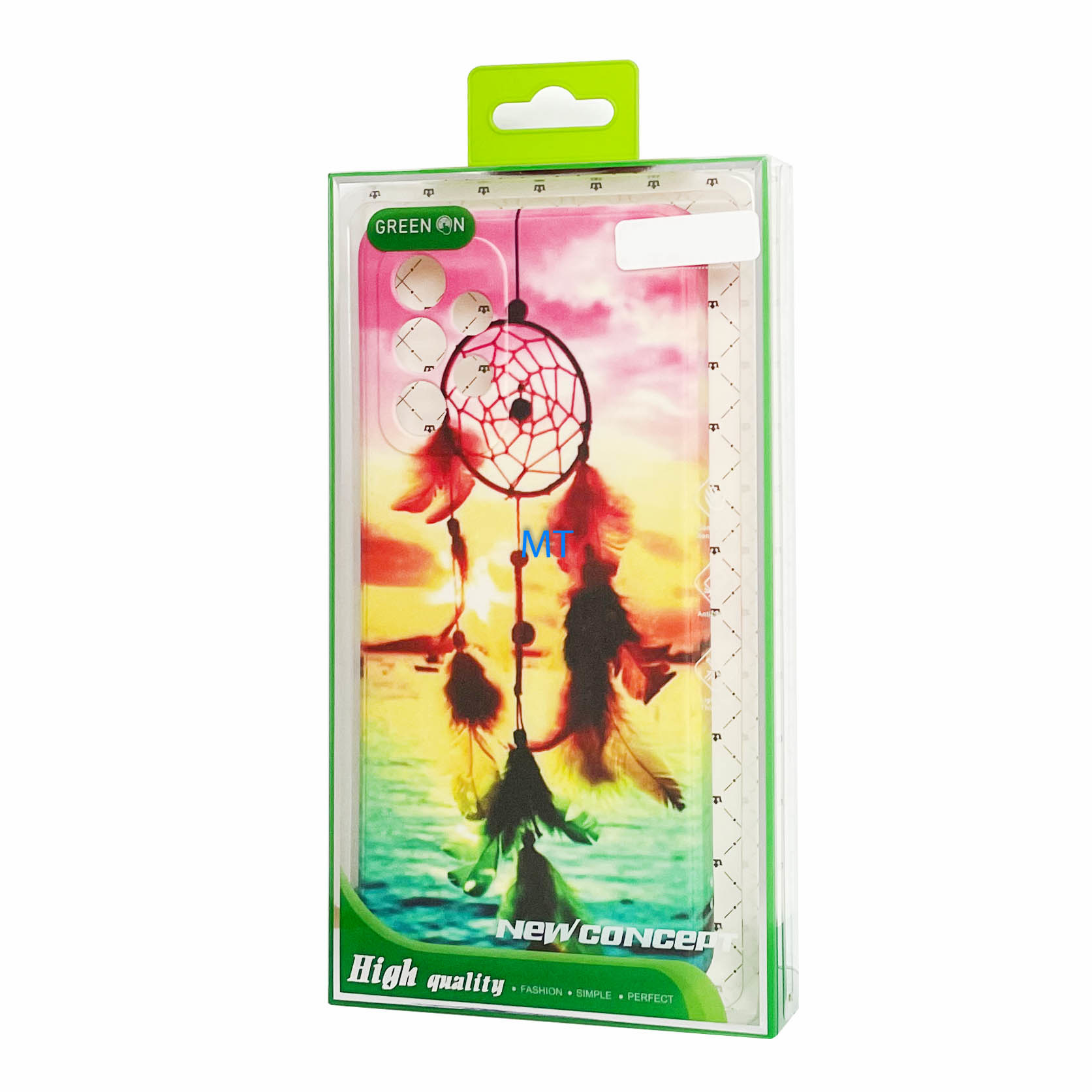 GREEN ON TPU Print Pink Sky Feather For IPhone 15 Pro, foto 4 van 4