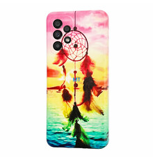 GREEN ON TPU Print Pink Sky Feather For IPhone 15