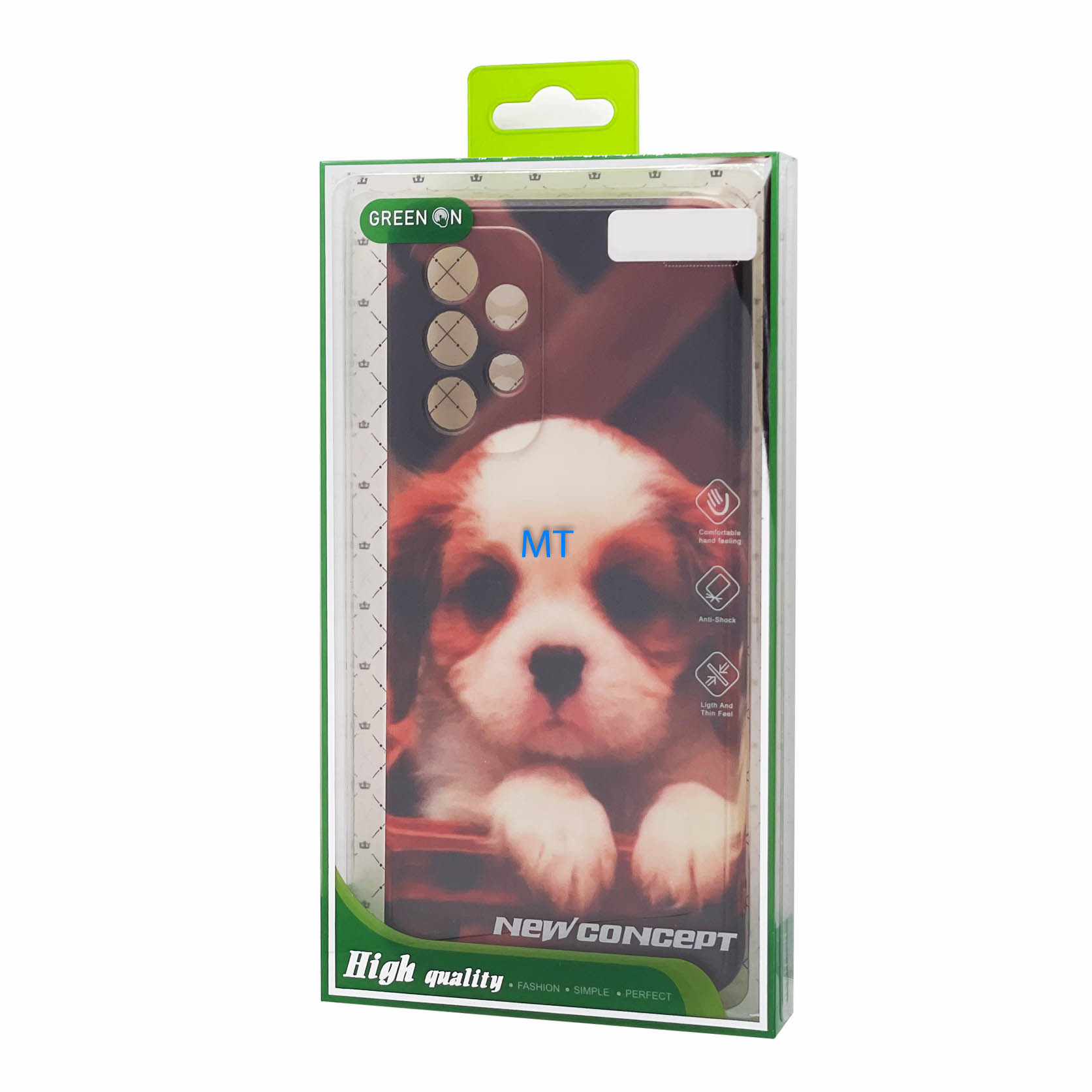GREEN ON TPU Print Basket Pup For IPhone 15, foto 4 van 4