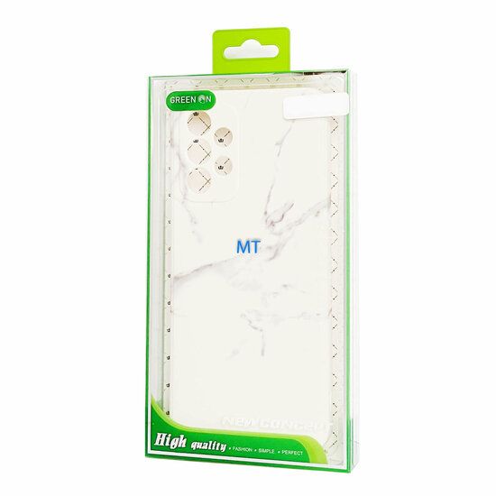 GREEN ON TPU Print Gray Line Marble For IPhone 15 Pro