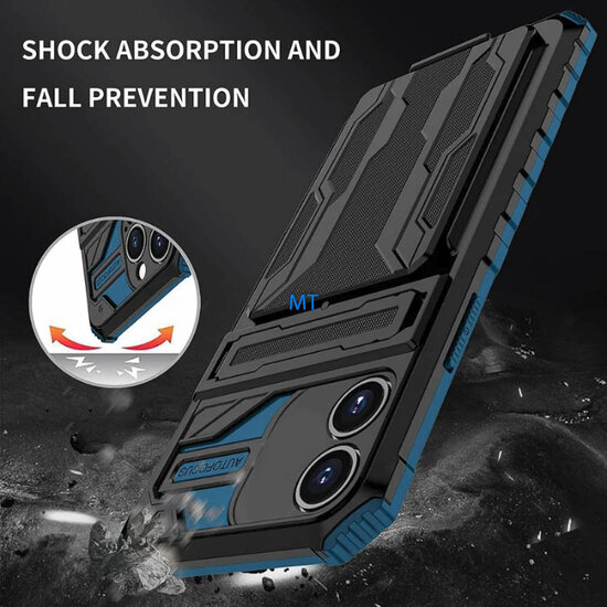 GREEN ON Armor Card Holder Anti Shock Case Galaxy A34