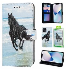 GREEN ON 3D Print Wallet Case Black Horse IPhone 12 Pro Max