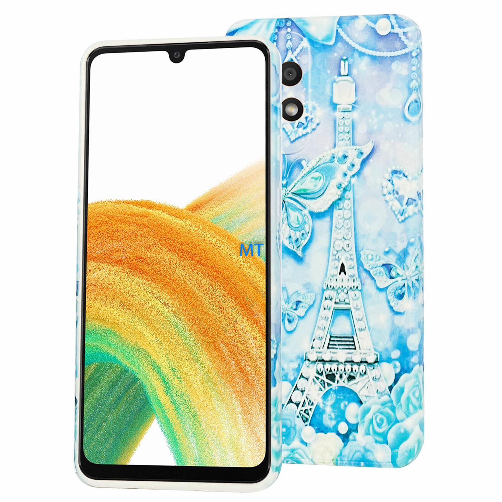 GREEN ON TPU Print Blue Butterfly Galaxy A04e, foto 3 van 4