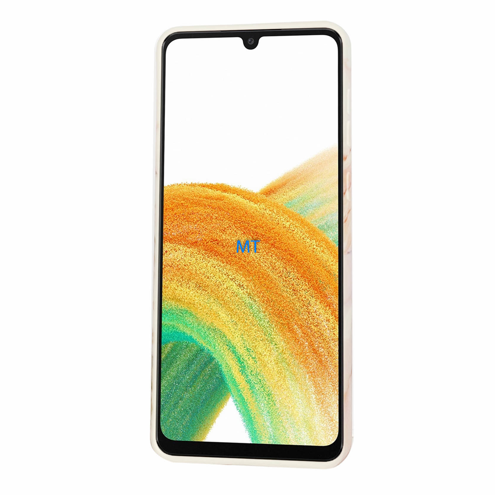 GREEN ON TPU Print White Gray Marble Galaxy A23, foto 2 van 4
