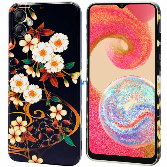 GREEN ON TPU Print White Flower For IPhone 14