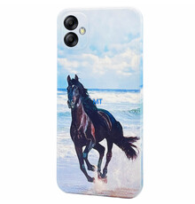 GREEN ON TPU Print Black Horse For IPhone 14