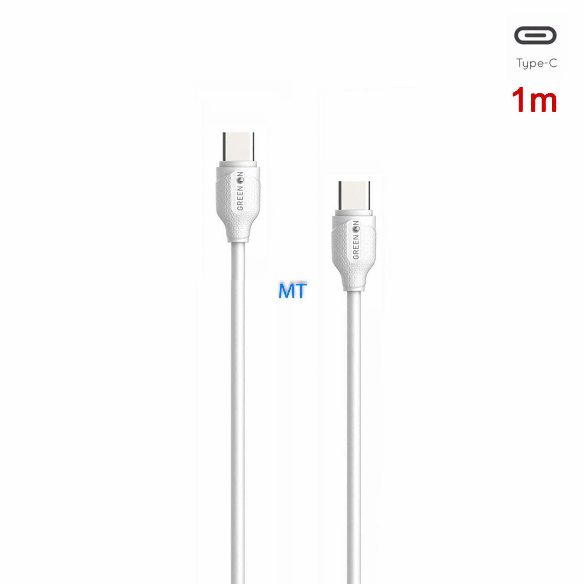 GREEN ON Fast USB-C To USB-C Cable 65W LS371 1M, foto 2 van 5