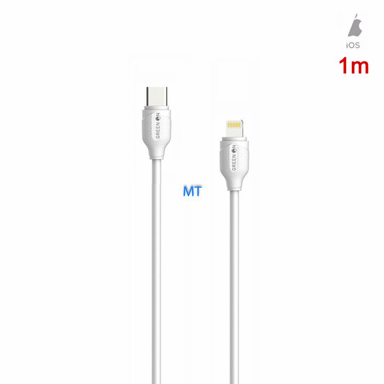 GREEN ON Fast  USB-C To Lightning Cable 30W LS371 1M