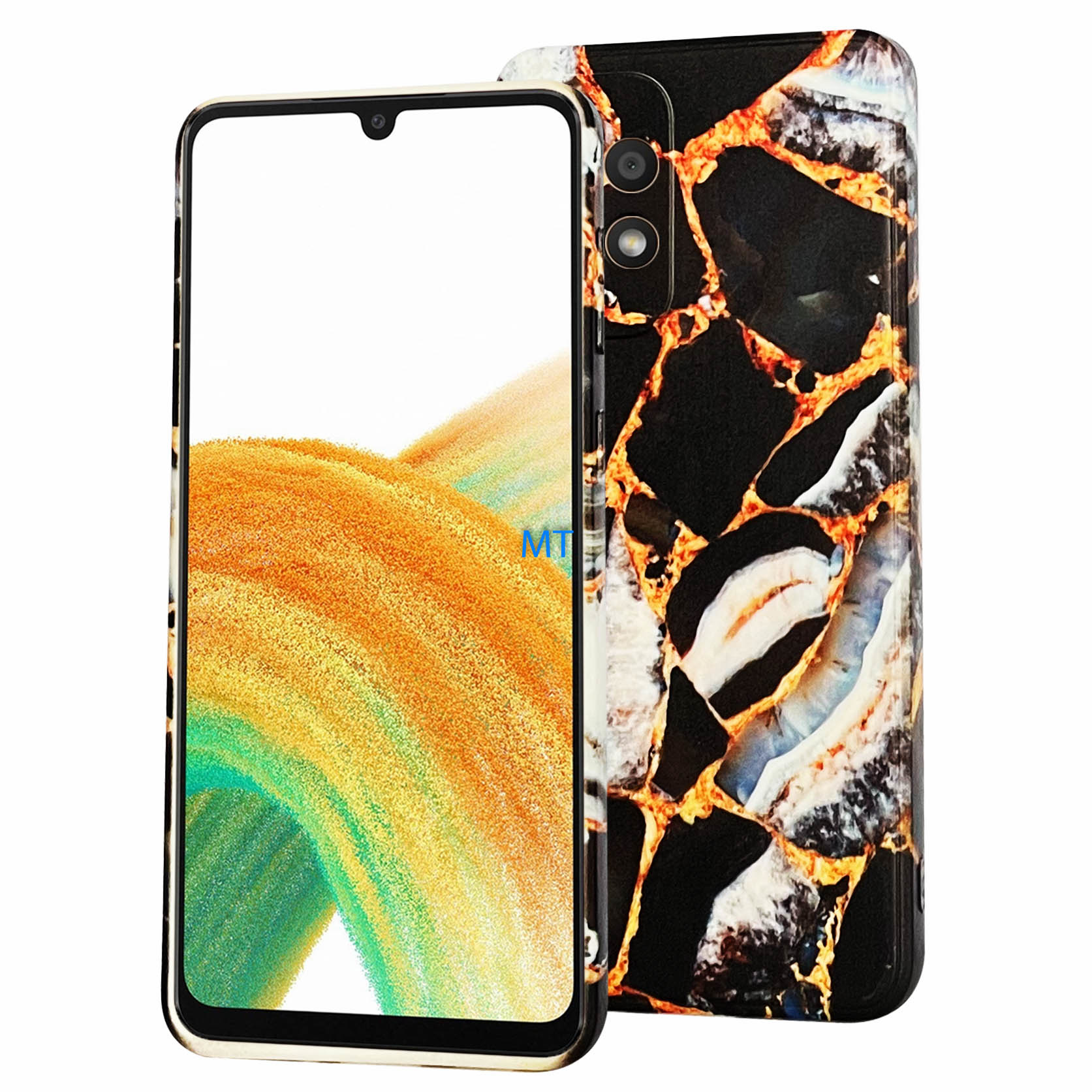 GREEN ON TPU Print Black Marble For IPhone 14, foto 3 van 4