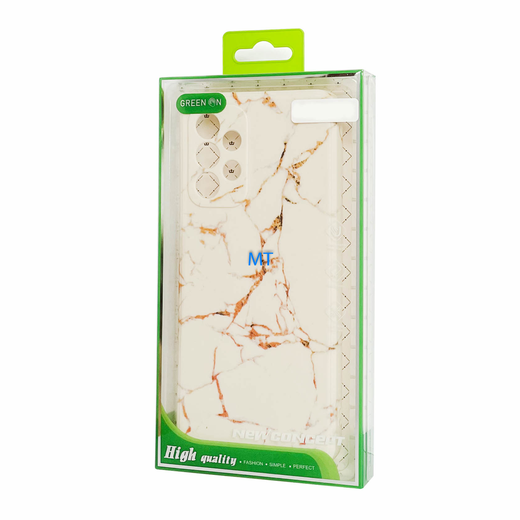 GREEN ON TPU Print Orange Line Marble For IPhone 14 Pro, foto 4 van 4
