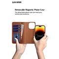 Lavann 2 in 1 Magnetic Leather Bookcase For IPhone 15 Pro Max
