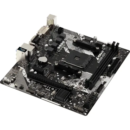 ASrock AMD AM4 B450M-HDV R4.0 HDV R4.0 MT-ATX, 2xD4 3200 4.SATA 3, 6xUSB3.1,
