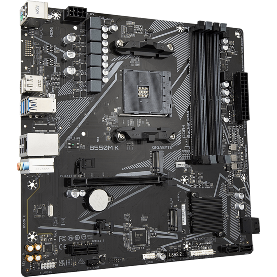 Gigabyte AMD AM4 B550M-K uATX, 2xD4 3200 PCIe 4.0/3.0 M.2