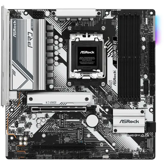 ASrock B650M Pro RS M-ATX, 4xD5 6000+, PCIe Gen5 x4, USB 3.2