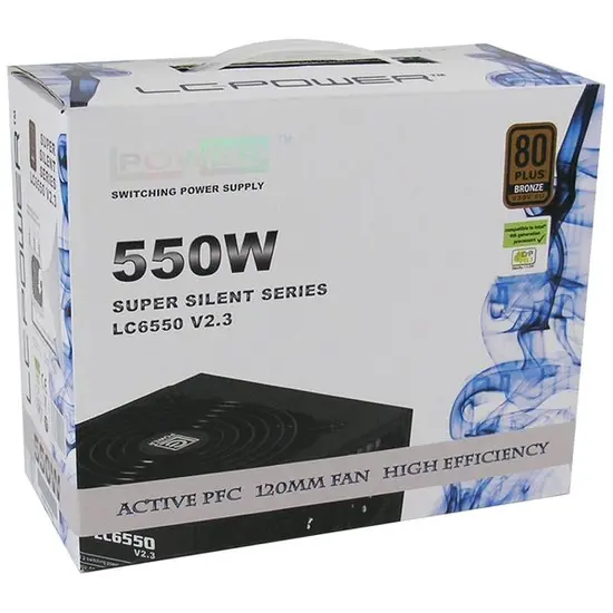 LC Power LC65550 V2.3 550W Super Silent 80+ Bronze 2x 12v, 12cm