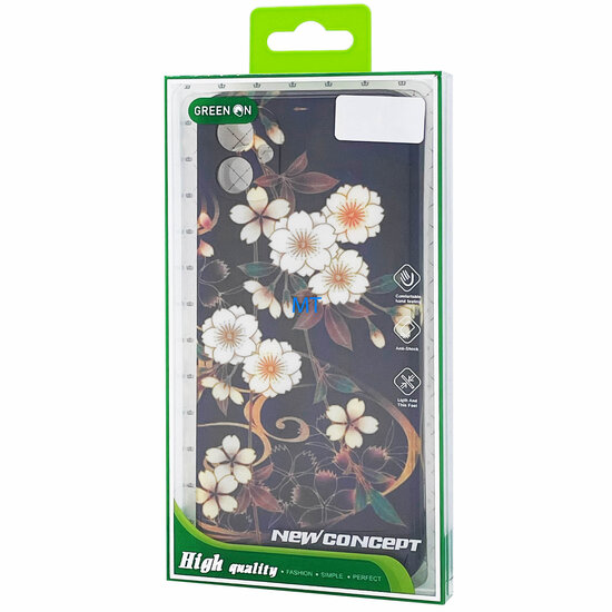 GREEN ON TPU Print White Flower Galaxy S21 FE