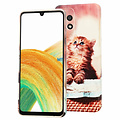 GREEN ON TPU Print Basket Cat Oppo A16/A16S