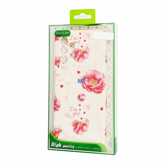 GREEN ON TPU Print Pink Flower Galaxy A32 5G
