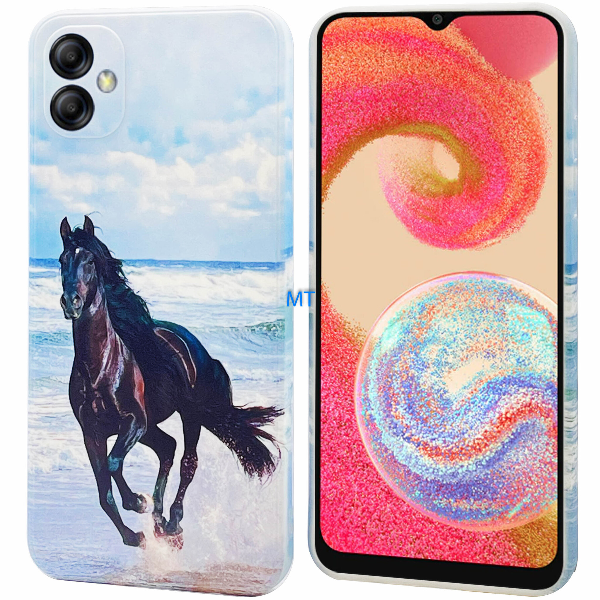 GREEN ON TPU Print Black Horse For Galaxy A32 5G, foto 3 van 4