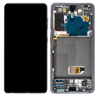 LCD Soft Oled With Frame For Galaxy S21 White MT Tech Non Original