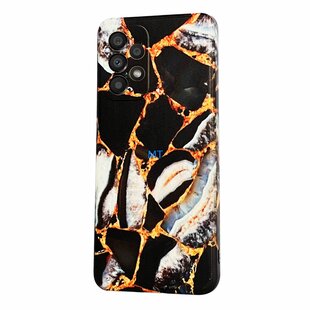 GREEN ON TPU Print Black Marble For Galaxy S22