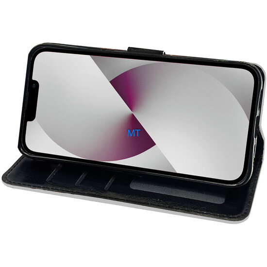 GREEN ON 3D Print Wallet Case Black Zebra Skin Galaxy S24