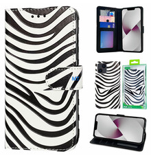 GREEN ON 3D Print Wallet Case Black Zebra Skin Galaxy S24 Ultra