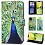 GREEN ON 3D Print Wallet Bookcase Peacock Galaxy S24 Plus