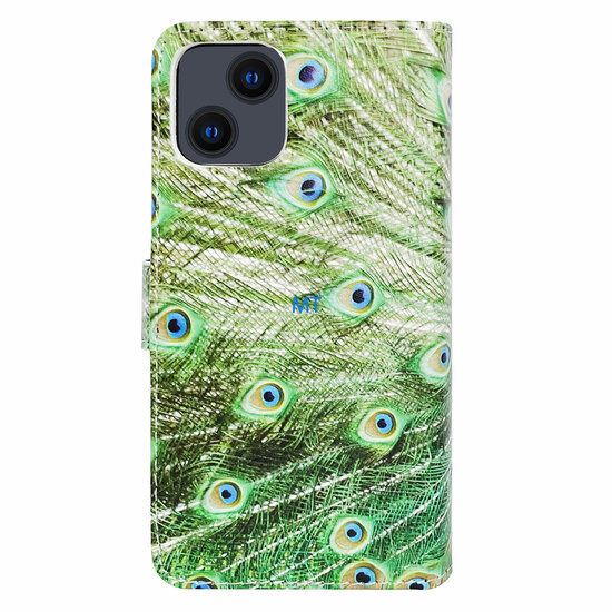 GREEN ON 3D Print Wallet Bookcase Peacock Galaxy S24 Ultra