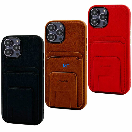 Lavann Stand Leather Case For IPhone 15