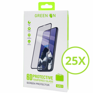 25 x Glass GREEN ON Pro 3D Glass For IPhone 15 Pro Max