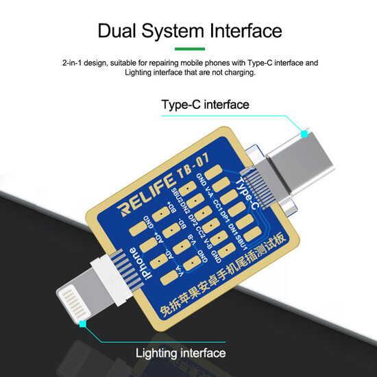 RELIFE TB-07 Disassembly-free IP Android phone charge interface test board