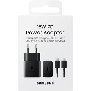 15W PD Power Adapter with USB C Cable Black EP-T1510XBE Service Pack